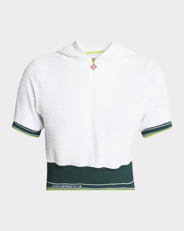 Tennis Hooded Short-Sleeve Top